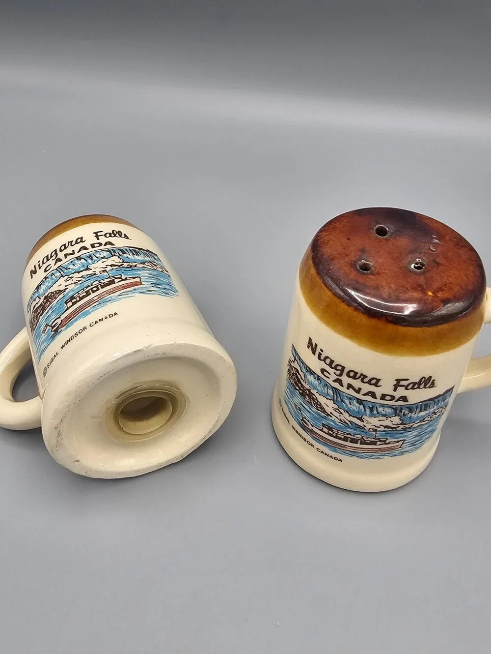 Vintage Niagara Falls Canada Ceramic Salt and Pepper Shakers Set